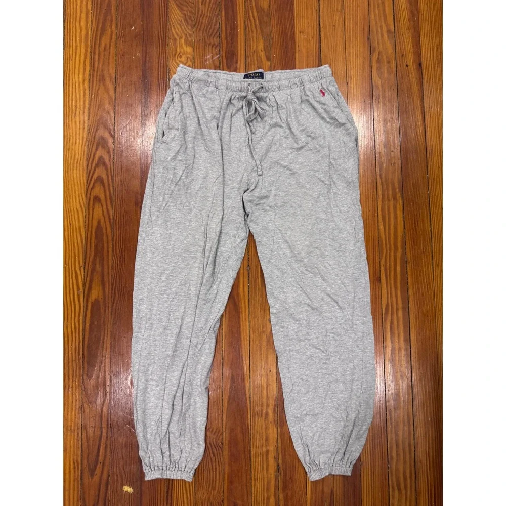 Polo Ralph Lauren Mens Heather Gray Cotton Modal Pajama Jogger Pants Large
